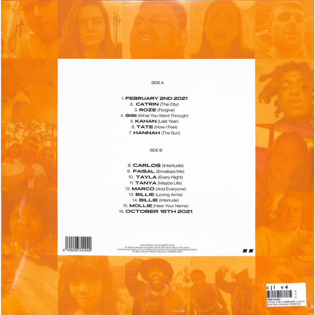 Fred Again.. - Actual Life 2 (February 2 - October 15 2021) (Black) Vinyl LP