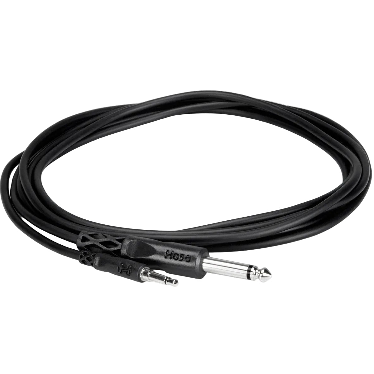 Hosa CMP-305 1.5m TRS to TS cable with 3.5mm and 6.3mm connectors, coiled cable for audio connections