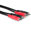 Hosa CRA-203 dual RCA cable with red and white connectors, 3 meters long, for audio connections between devices
