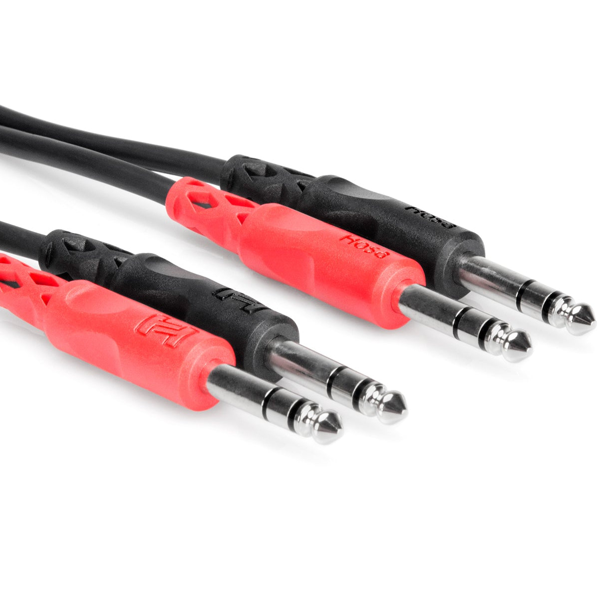 Hosa CSS-204 dual 6.3mm TRS cable, 4m length, featuring durable connectors for audio connections.