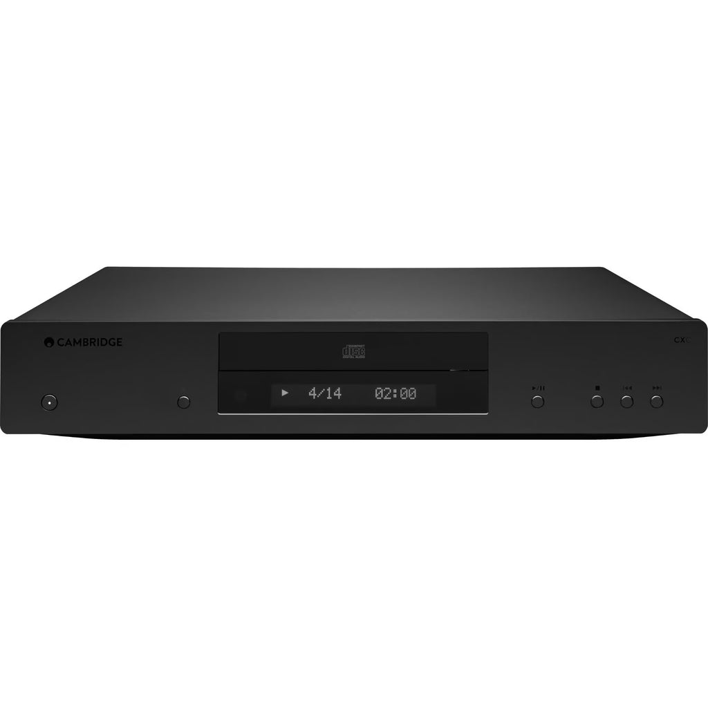 Cambridge Audio CXC CD player with silver front panel and disc tray, shown on a neutral background.