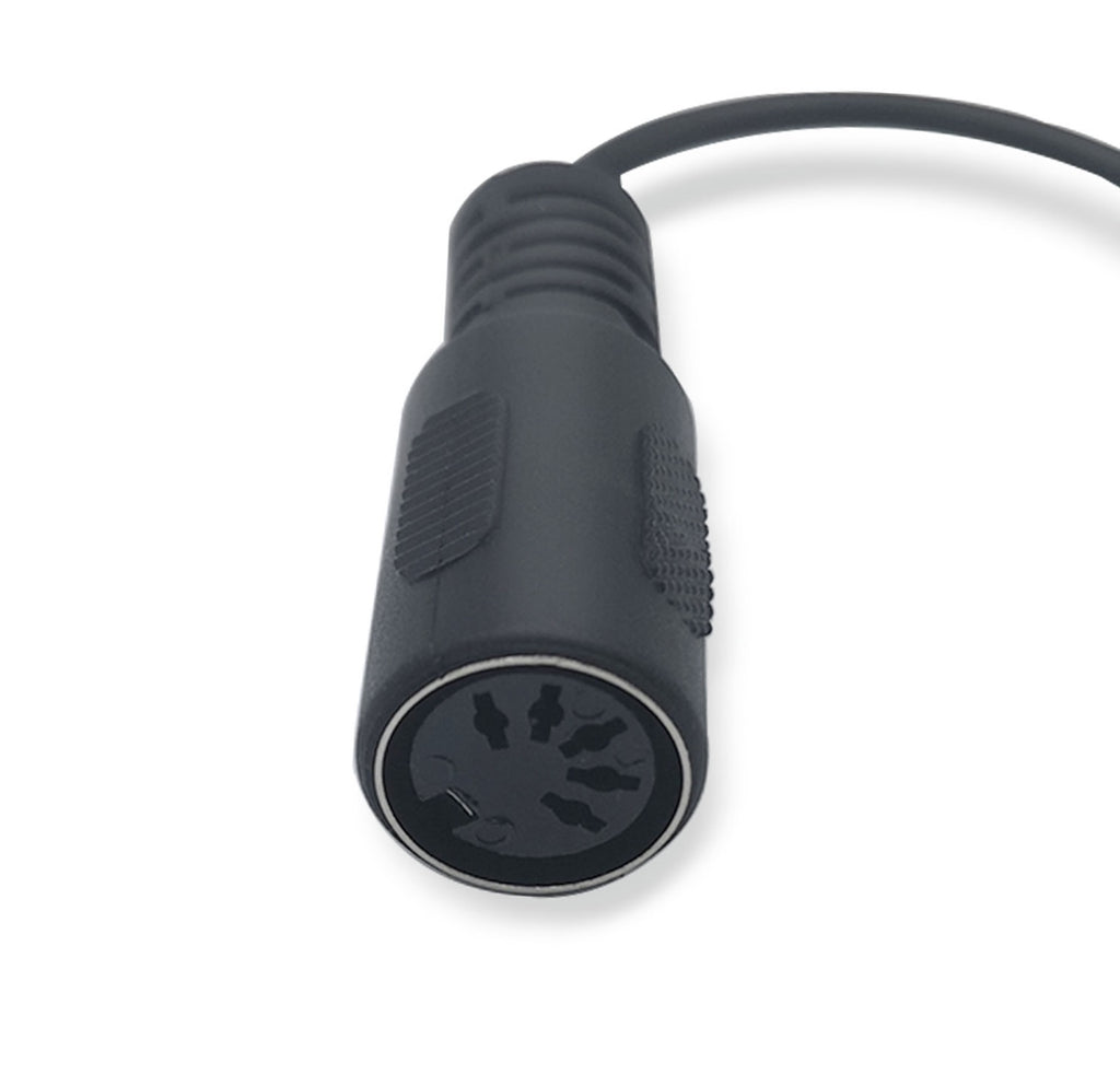 myVolts MIDI 5-Pin DIN Type A to 3.5mm TRS breakout cable, 15cm length, used for connecting MIDI devices.