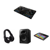 Pioneer DJ DDJ-FLX10 Command Center DJ bundle with mixer, controllers, and accessories for professional DJ setups.