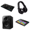 Pioneer DJ DDJ-FLX10 Ultimate Performance DJ bundle with mixer, controllers, and accessories for professional DJ setups.