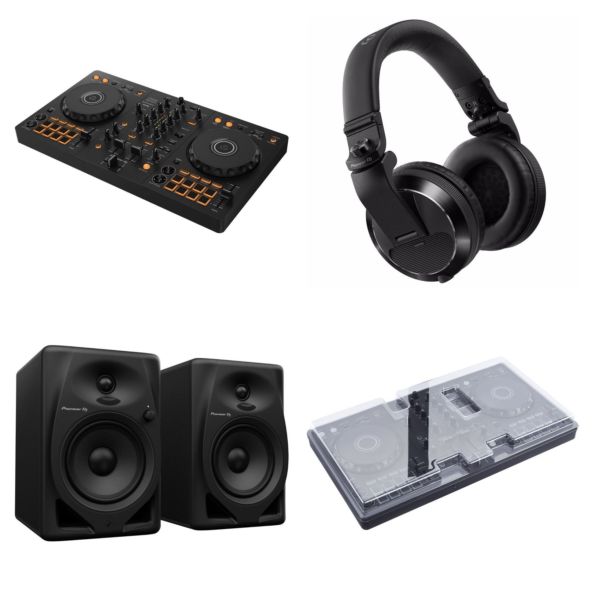 Pioneer DJ DDJ-FLX4 Home Studio Plus DJ bundle with controller and accessories for home DJ setup.