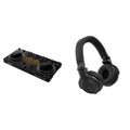 Pioneer DJ DDJ-REV1 Scratch Starter DJ bundle with controller, headphones, and accessories for beginner scratch DJs.