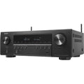 Denon AVR-S660H stereo amplifier with multiple input ports and sleek black design, showcasing front control panel and display.