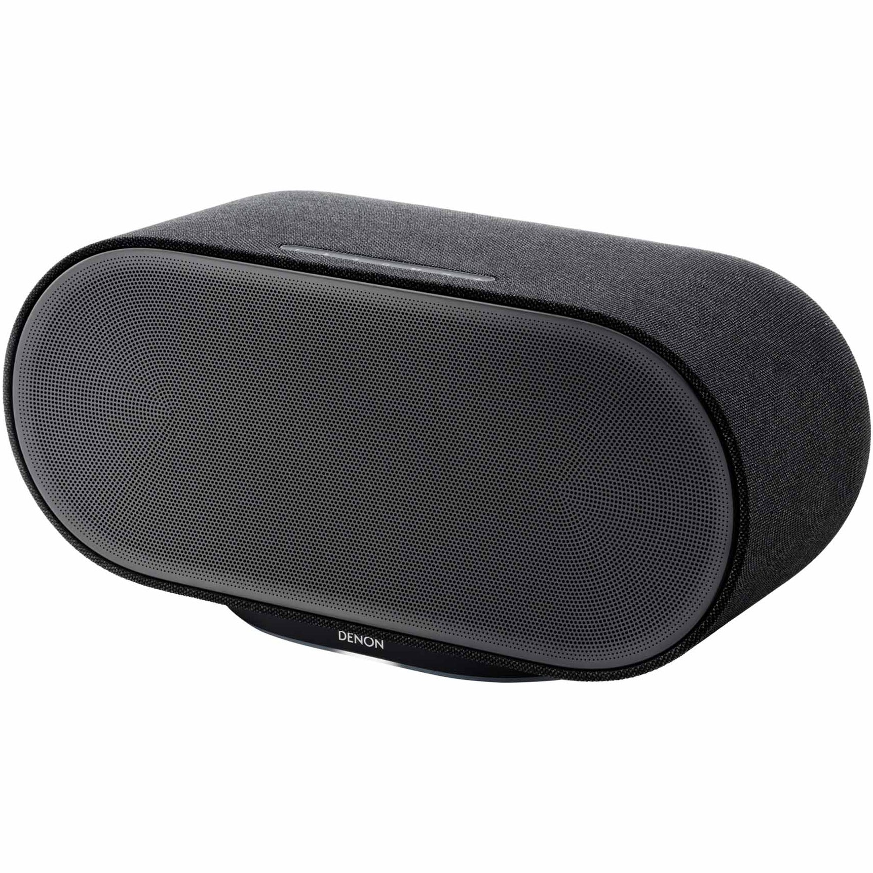 Denon Home 600 wireless speaker in charcoal finish, showcasing sleek design and compact size for high-quality sound.