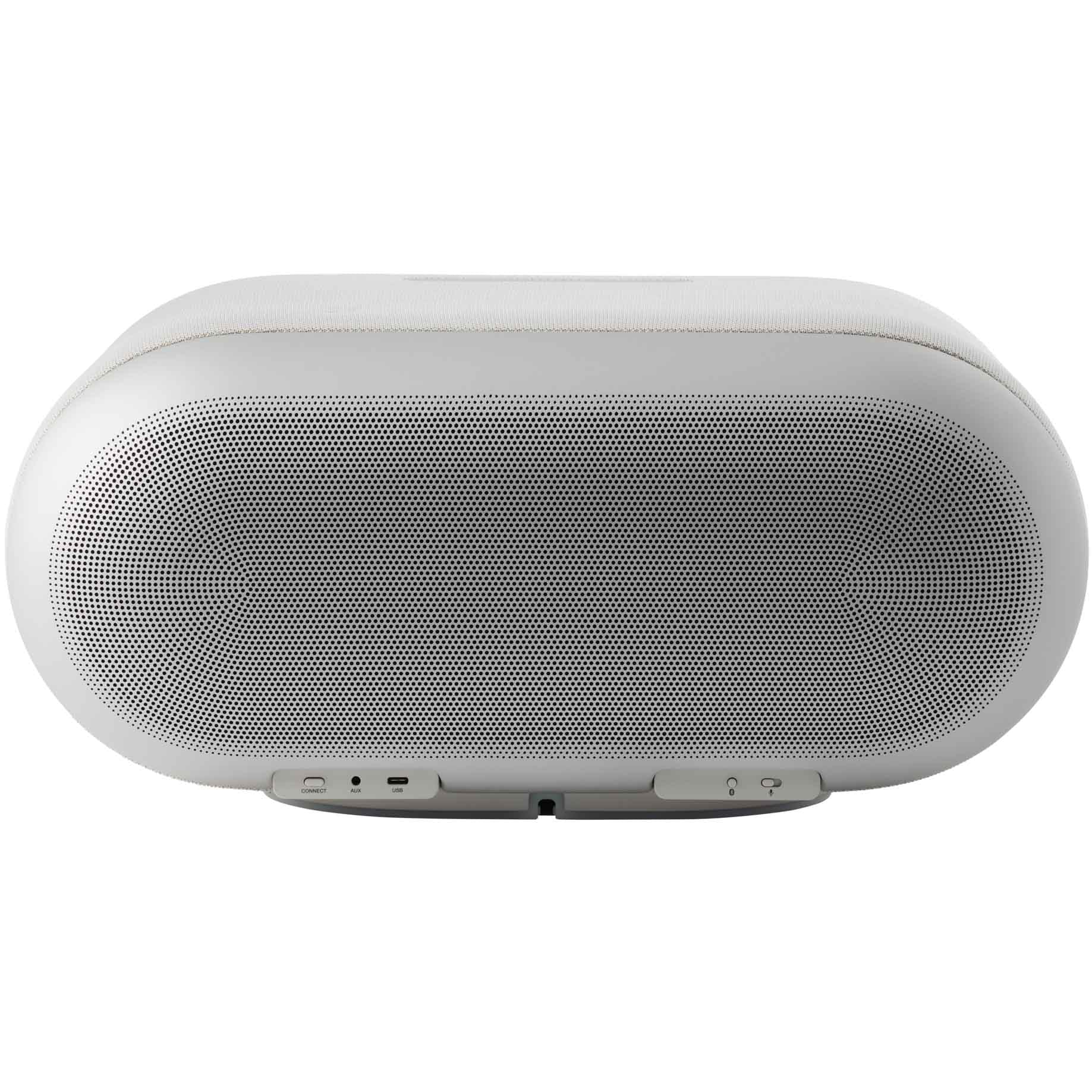 Denon Home 600 wireless speaker in stone color, showing its sleek design and compact build for high-quality audio.