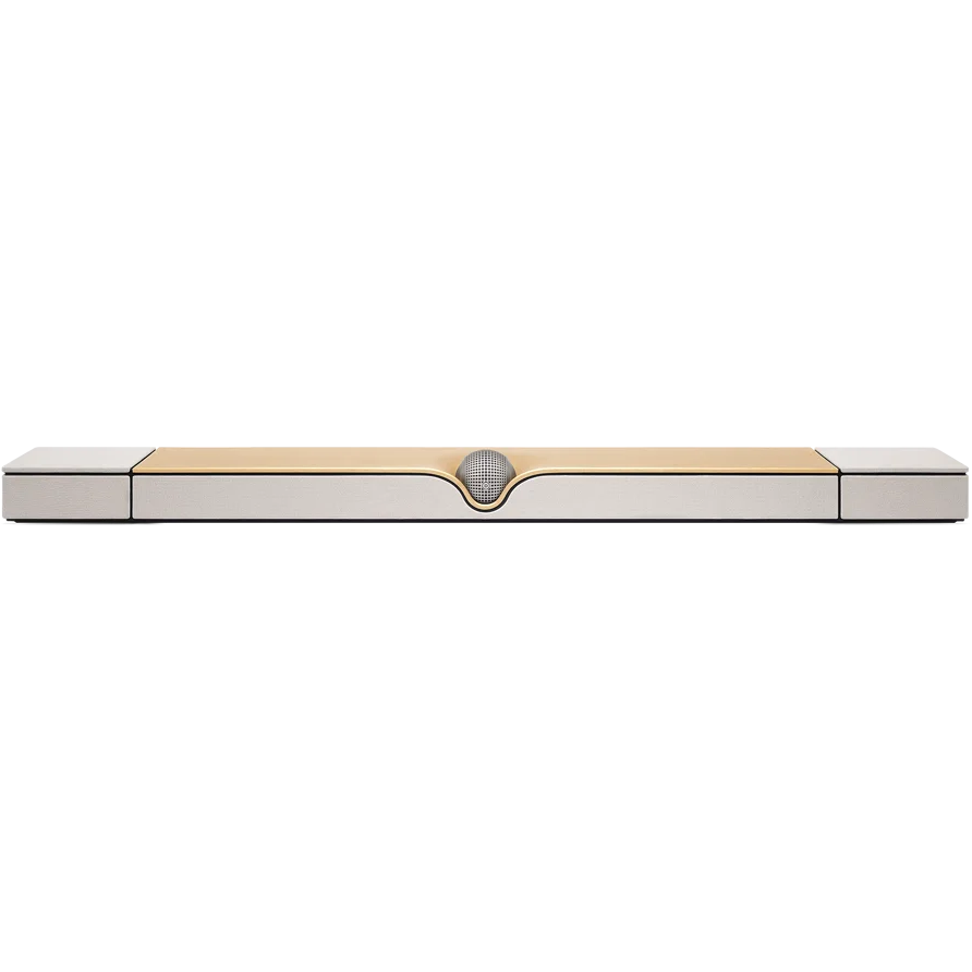 Devialet Dione soundbar featuring sleek design and multiple speaker drivers for immersive TV audio.