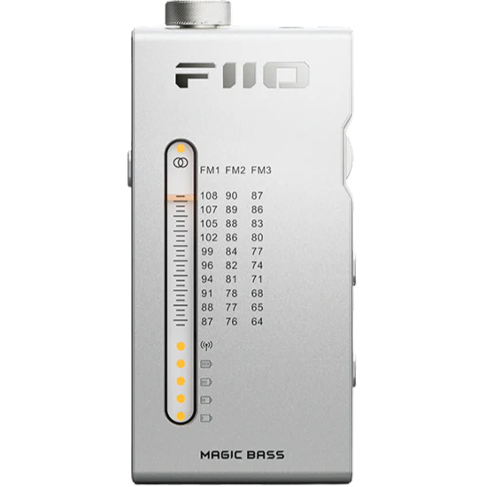 FiiO RR11 radio with sleek black design, digital display, and control buttons on the front panel for easy operation.