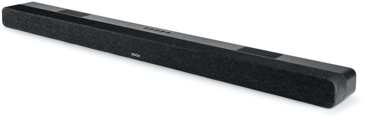 Denon DHT-S517 soundbar and TV speaker setup with sleek black design and multiple speaker drivers for immersive audio.