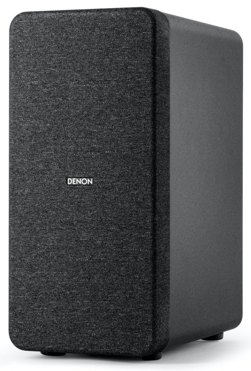 Denon DHT-S517 soundbar with sleek black design and built-in speakers, ideal for enhancing TV audio in living rooms.