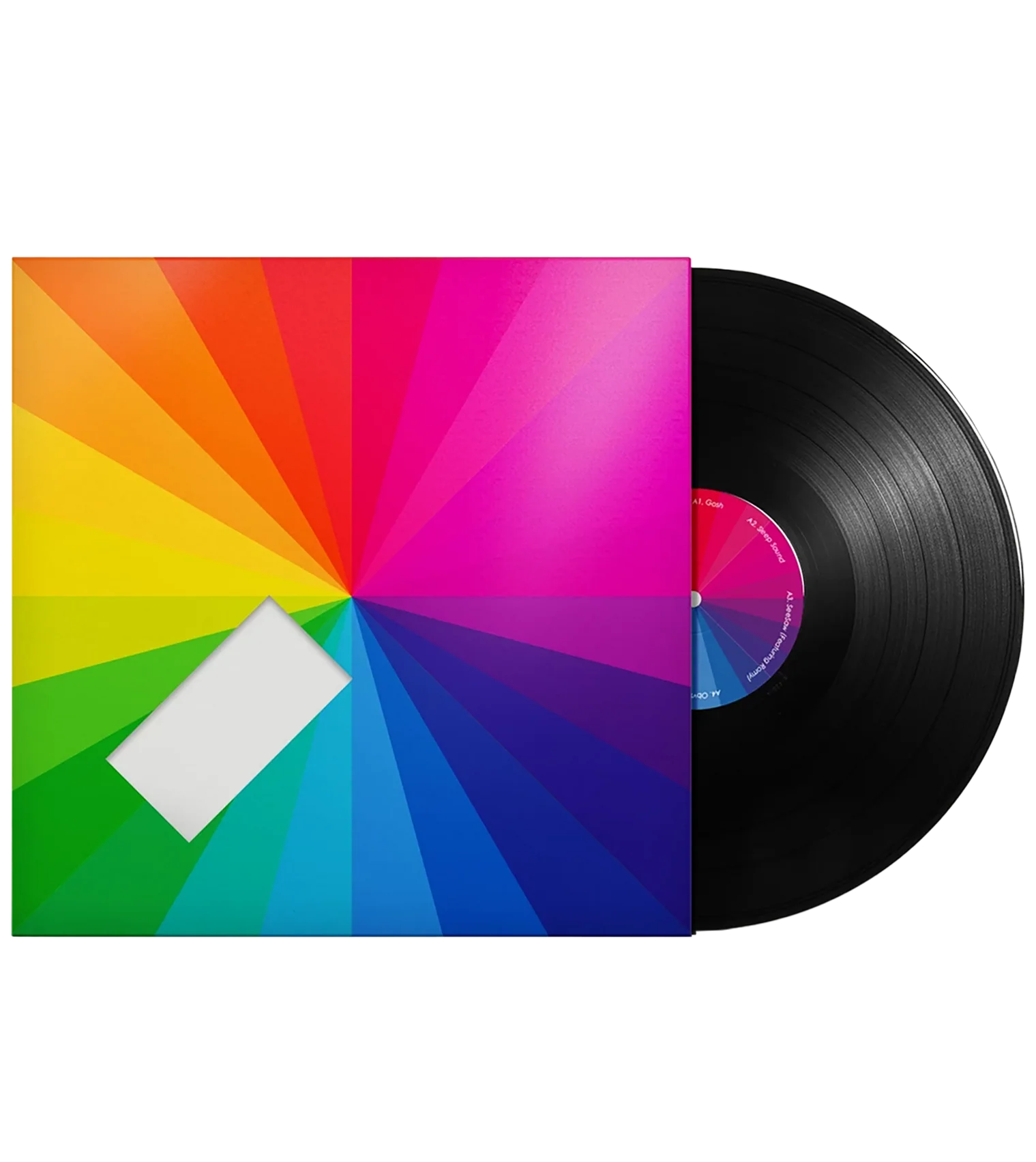Black vinyl LP of Jamie XX's In Colour by Young, featuring electronic music artwork and record label details.