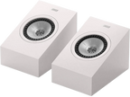 KEF Q8 Meta Dolby Atmos speakers showing sleek black design with drivers and mounting hardware for immersive audio setup.