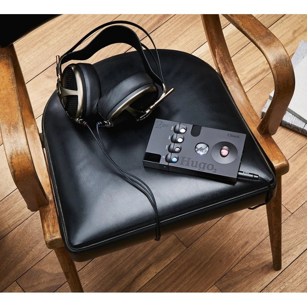 Chord Electronics 2go portable music player with sleek design and compact size, featuring high-quality audio components.