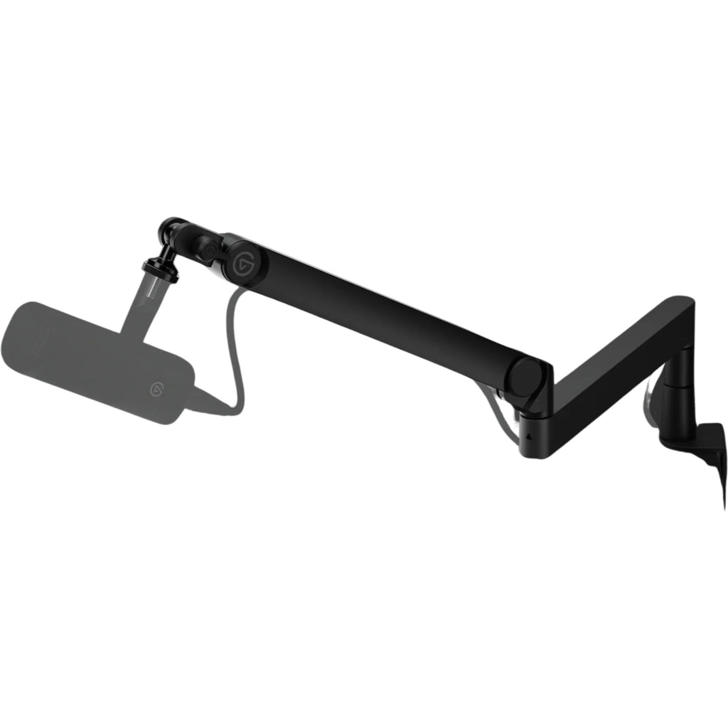 Elgato Wave Mic Arm Pro broadcast microphone arm with adjustable joints and sleek black finish for professional audio setups.