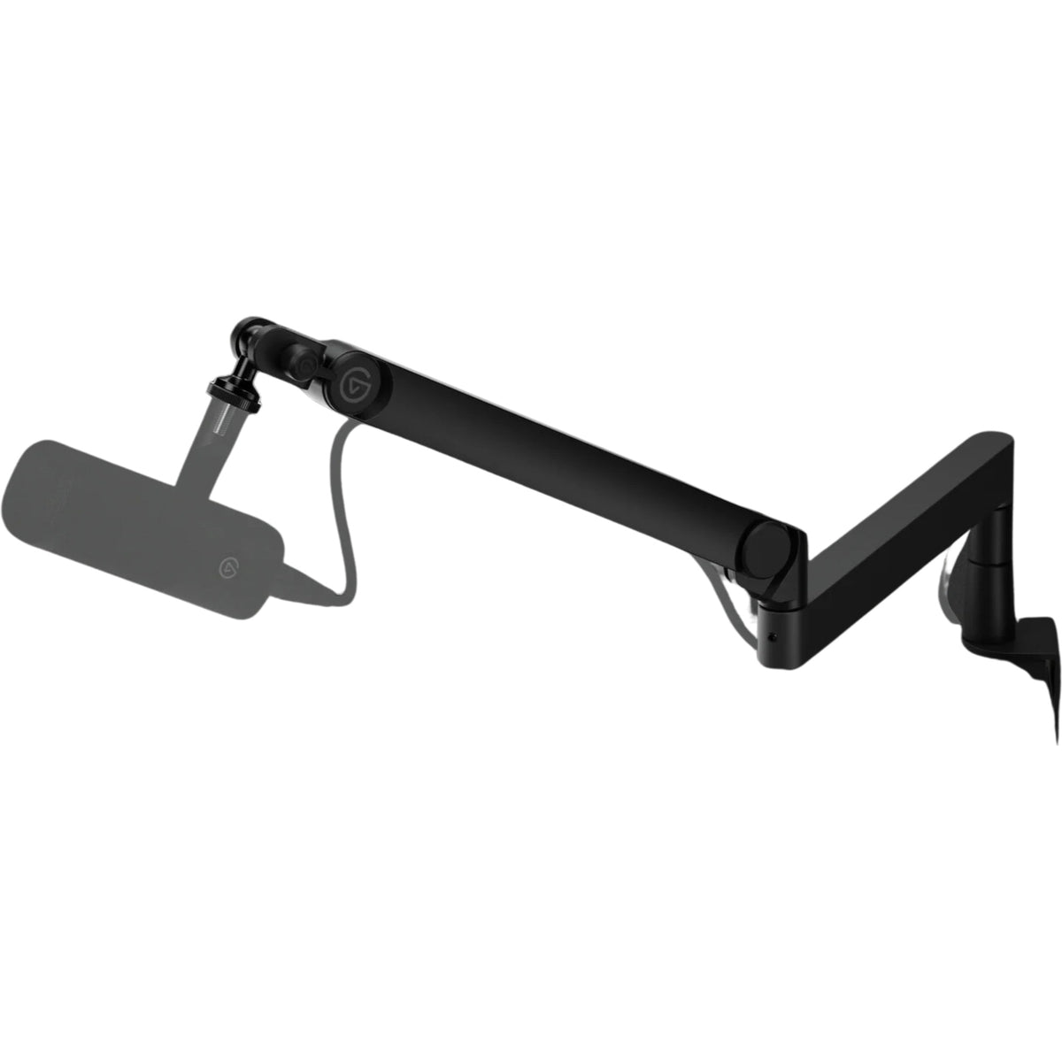Elgato Wave Mic Arm Pro broadcast microphone arm with adjustable joints and sleek black finish for professional audio setups.