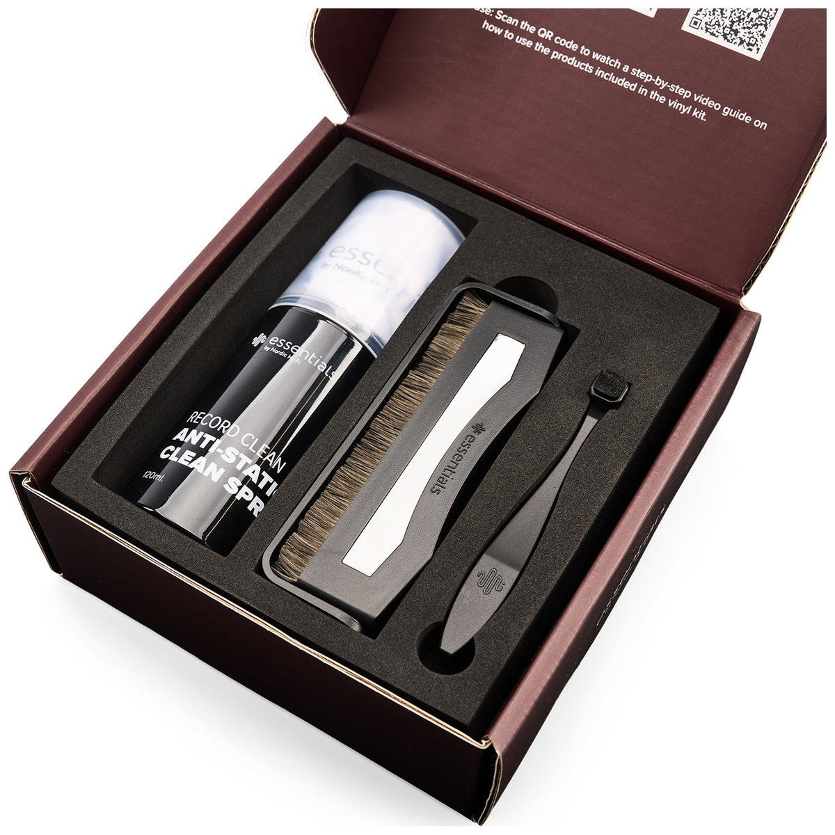 Essentials TT Vinyl Kit 100, open gift box with all accessories