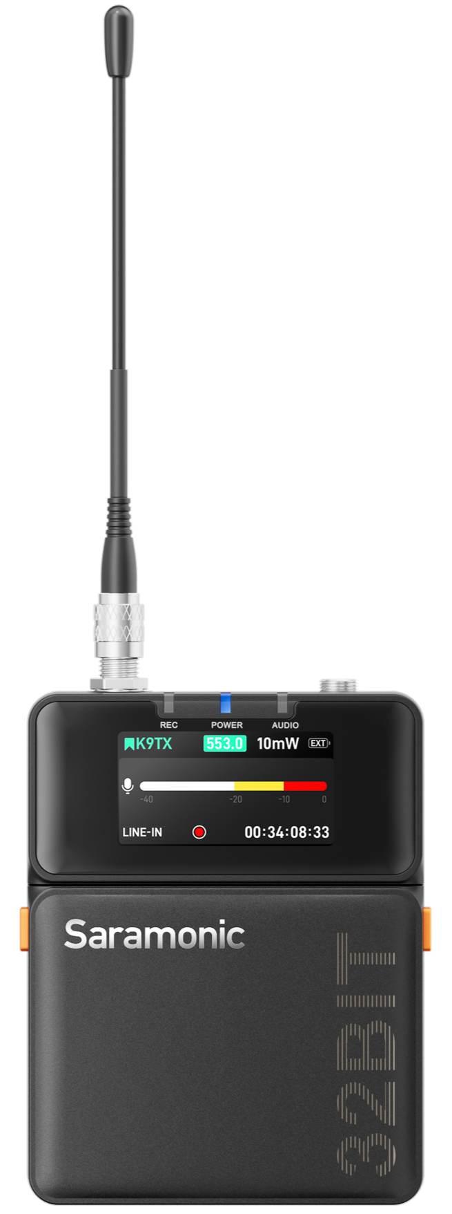 Saramonic K9 professional wireless microphone system with handheld microphone and receiver for high-quality audio recording.