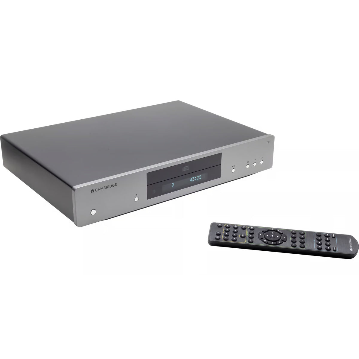 Cambridge Audio CXC CD player with sleek black finish and front-loading disc tray, designed for high-quality audio playback.