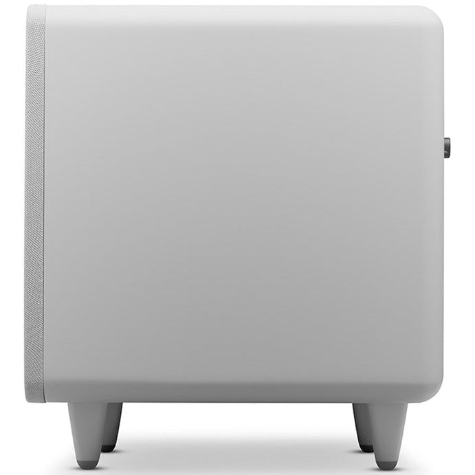 Cambridge Audio MSX Sub 300 subwoofer with sleek black enclosure, designed for deep bass and high-quality sound.