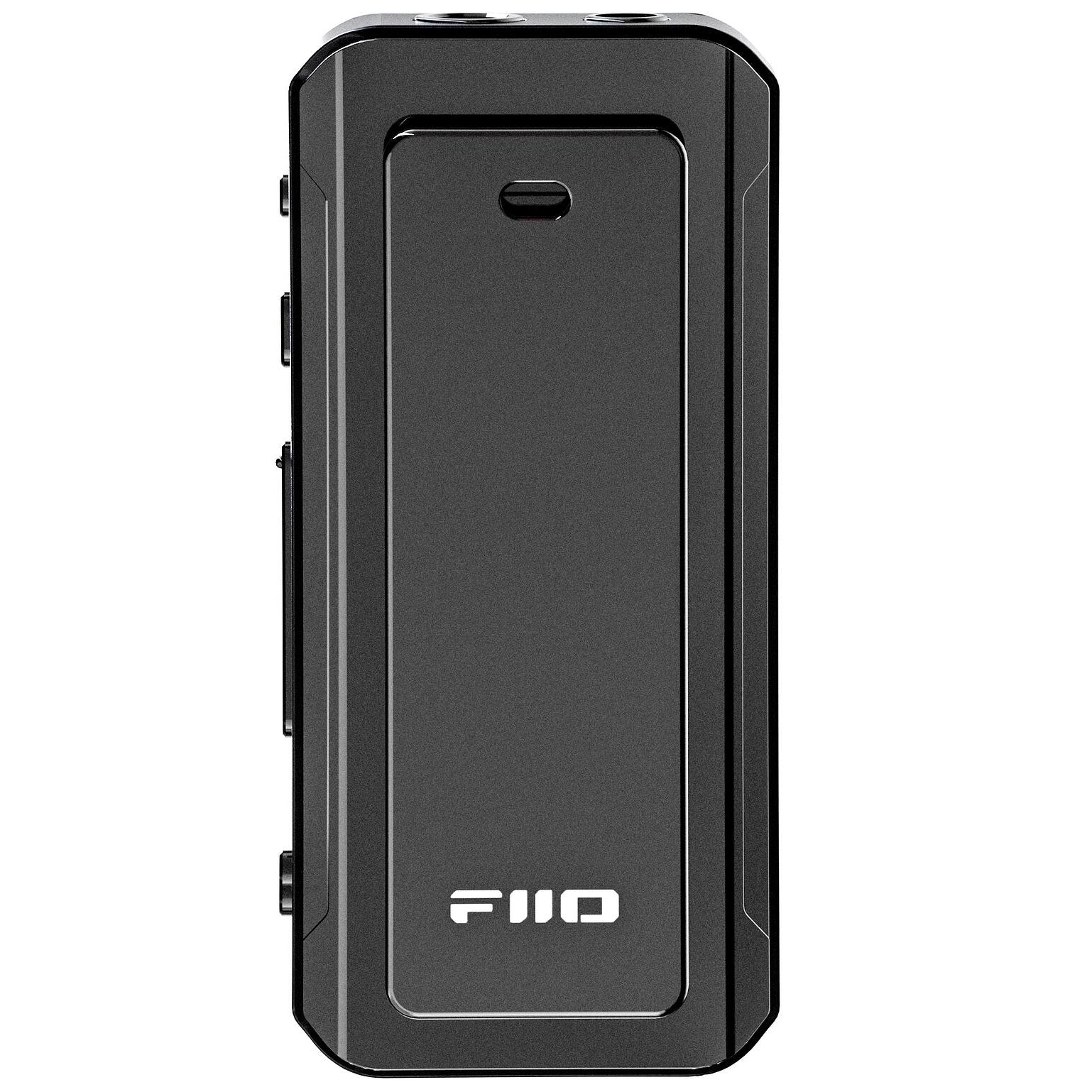 FiiO BTR13 Bluetooth DAC and headphone amplifier with sleek black design and compact size, featuring multiple connection ports.