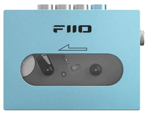 FiiO CP13 portable music player in blue with a sleek compact design and touch screen display.