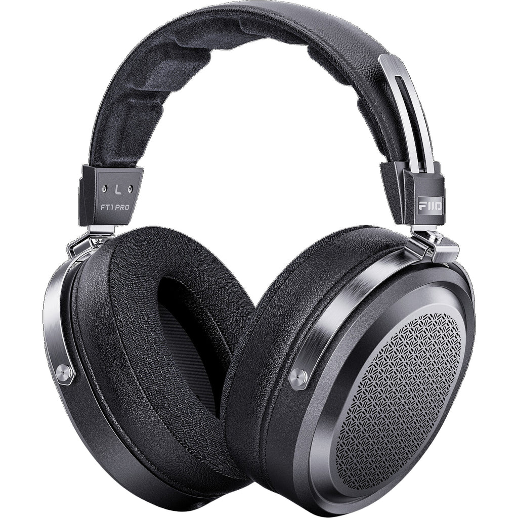 FiiO FT1 Pro wired headphones in black with sleek over-ear design and adjustable headband for comfortable listening.