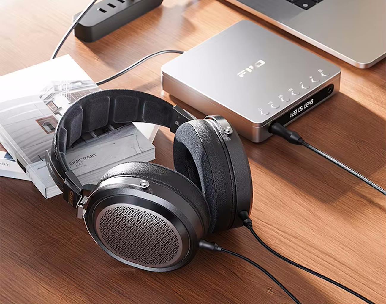 FiiO FT1 Pro wired open-back planar headphones with sleek design and high-quality audio components.
