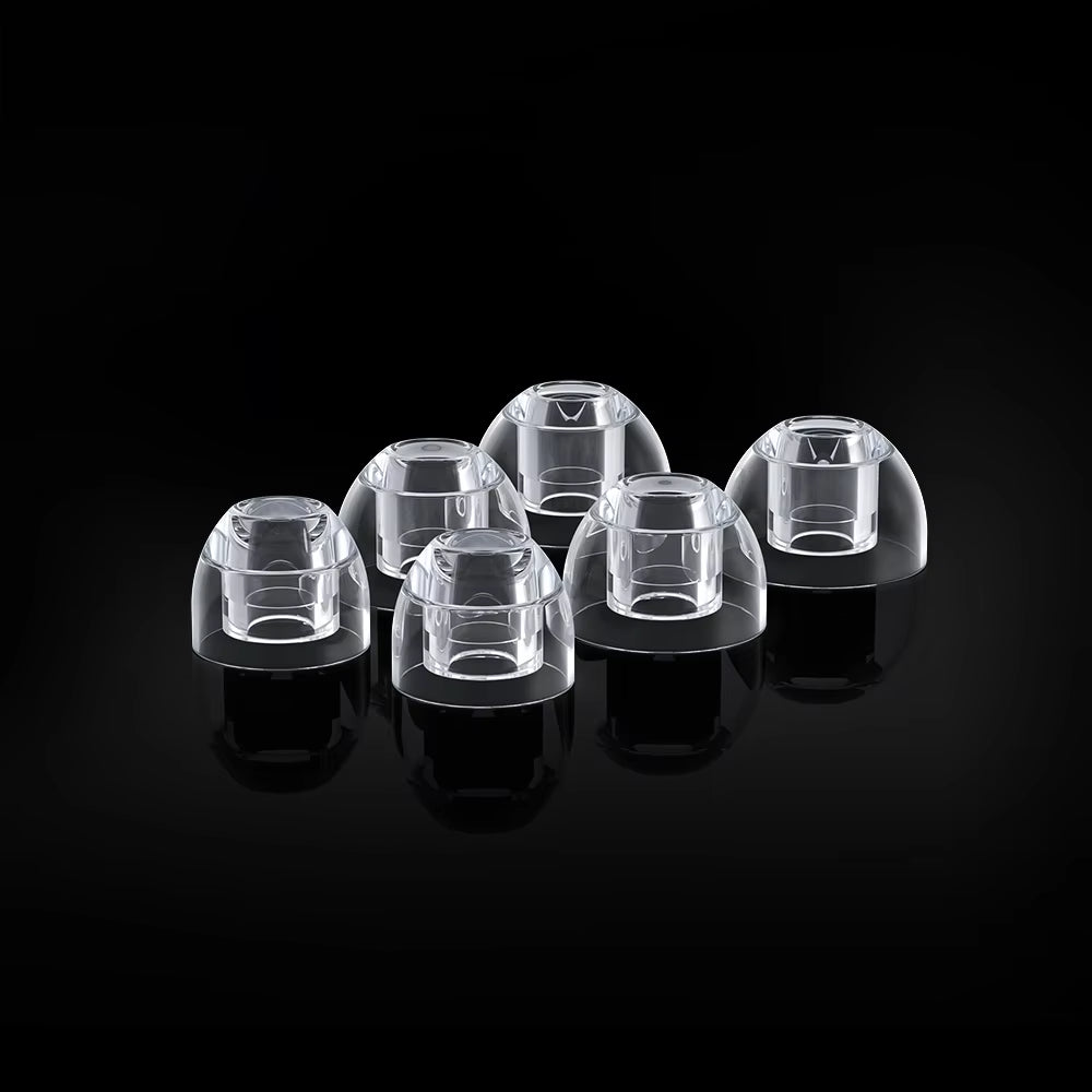 FiiO HS20 headphone earpads shown in black, with soft cushioning and adjustable fit for comfortable listening.
