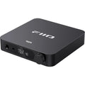 FiiO K11 R2R headphone amplifier and DAC with sleek black design and digital interface for high-quality audio output.