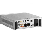 FiiO K15 headphone amplifier and DAC with AK4497S2 chip, showing front panel with input ports and controls for high-fidelity audio.