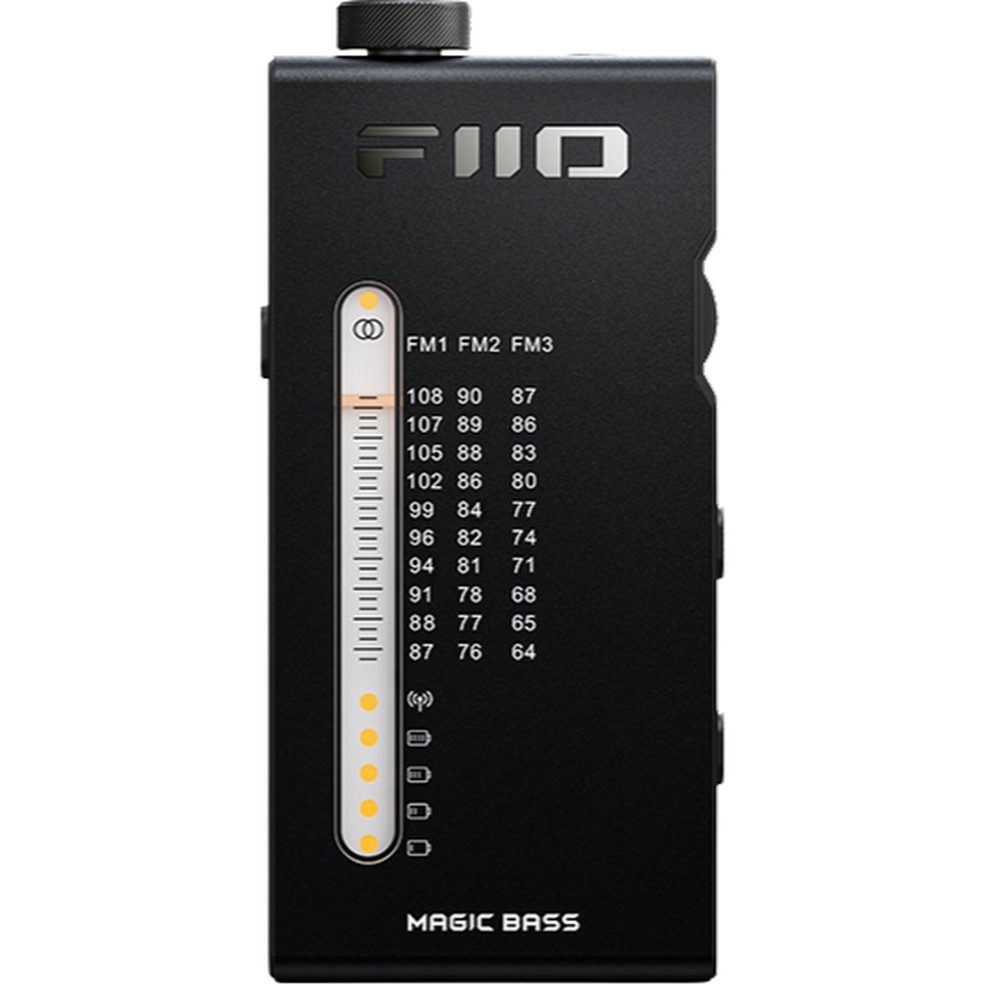 FiiO RR11 portable radio with digital display and sleek design, showcasing its modern look and control buttons.