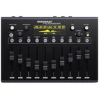 Erica Synths Resonant Filterbank effects module with multiple knobs and switches, viewed from the top, showing its control interface.