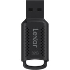 Lexar JumpDrive V400 USB 3.0 flash drive showing sleek gray design and USB connector for fast data transfer.