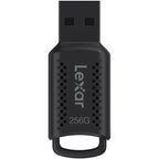 Lexar JumpDrive V400 USB 3.0 flash drive with sleek black design and Lexar branding, suitable for fast data transfer.