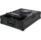 AlphaTheta FLT-3000X DJ flight case for CDJ-3000X, showing sturdy construction and secure latches from the back view.