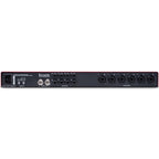 Focusrite Scarlett OctoPre microphone preamp unit with multiple input channels and control knobs for professional audio recording.