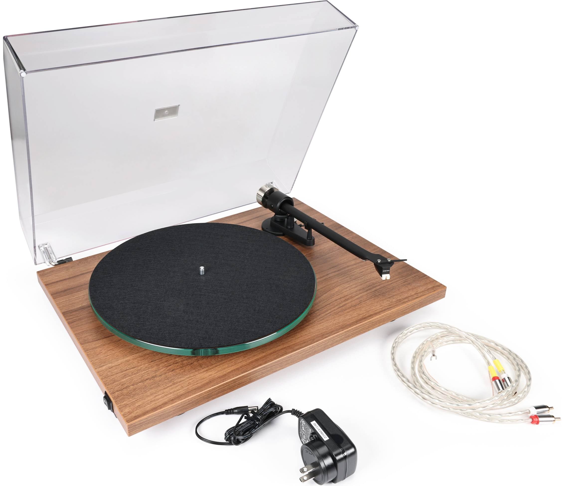 Pro-Ject T2 Super Phono turntable with sleek white finish and tonearm, designed for high-quality vinyl playback.