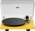 Pro-Ject Debut EVO 2 turntable with sleek black finish, featuring tonearm and platter on a sturdy base, ideal for high-quality vinyl listening.