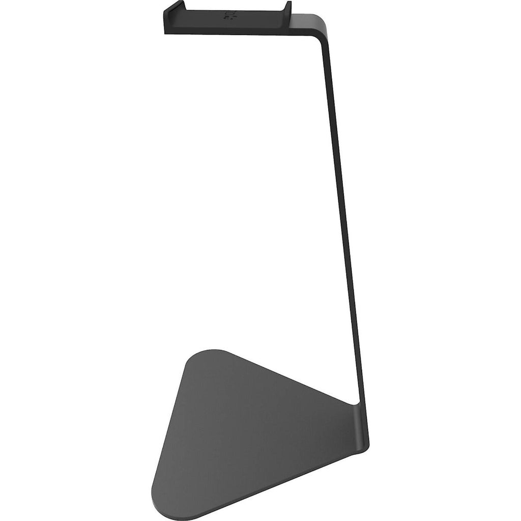 Kanto Audio H1 headphone stand with sleek black design and sturdy metal construction for headphone storage and display.