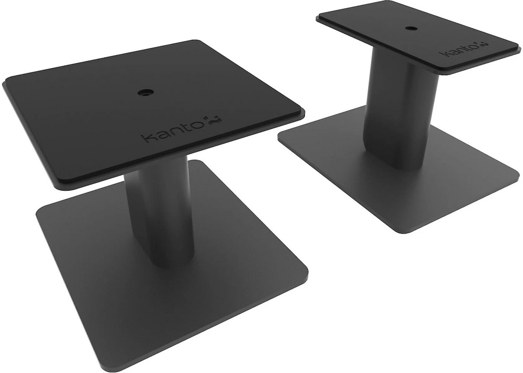 Kanto Audio SP6HD 6-inch desktop speaker stands supporting and elevating speakers for optimal sound placement.