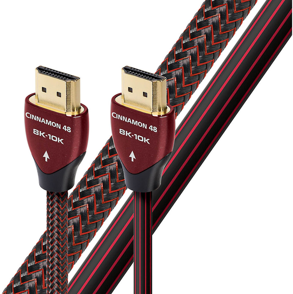 AudioQuest Cinnamon HDMI cable with gold-plated connectors and flexible design, suitable for high-quality audio and video connections.