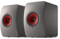 KEF LS50 Wireless II wireless speakers with sleek black design and compact form factor, showcasing modern audio equipment.