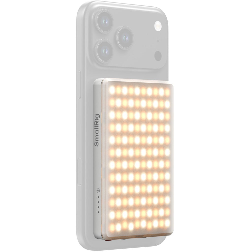 SmallRig M3 attachable mobile phone LED video light with clip, bi-color LED lighting for mobile video recording.