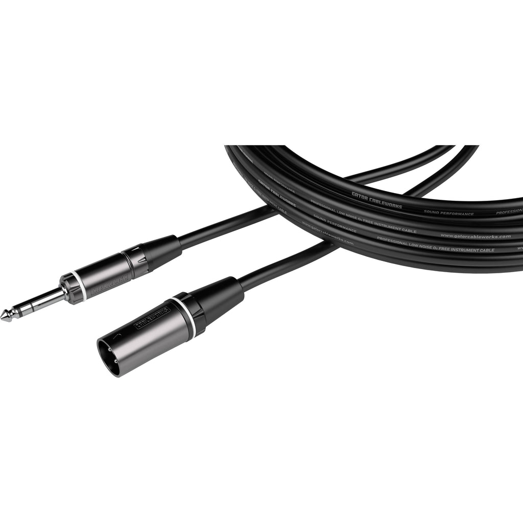 Gator Composer Series GCWC-XLR-10MTRS XLR to TRS cable, hero with connectors
