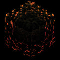 Red orange vinyl 2LP of C418's Minecraft Volume Beta electronic album, featuring colorful artwork and record labels.