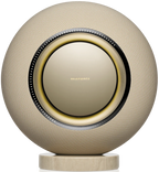 Marantz Horizon Grand wireless speakers in champagne finish with sleek modern design and premium audio components.