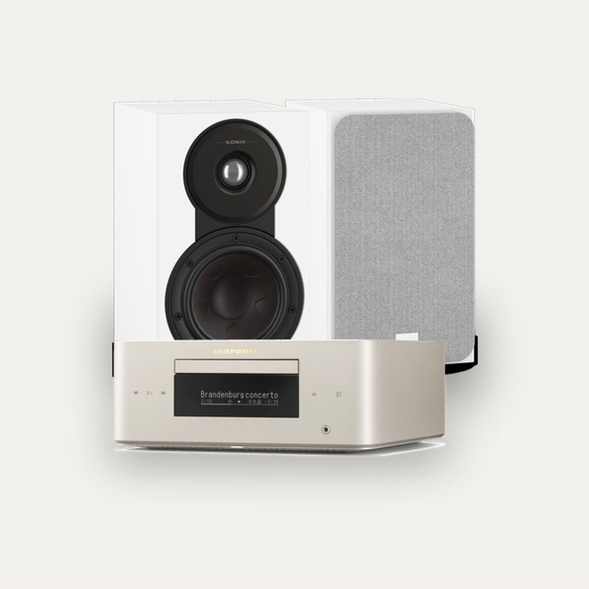 Marantz MCR 60n + Dali Sonik 1 Hi-Fi System – Marantz Finish Marantz Champagne, Speaker Finish White